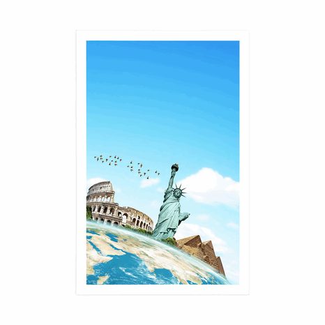 POSTER KÜNSTLERISCHE REISE UM DIE WELT - STÄDTE - POSTER