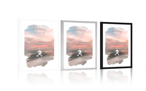 PLAKÁT S PASPARTOU CITÁT O FANTAZII - LLOYD ALEXANDER - MOTIVY Z NAŠÍ DÍLNY - PLAKÁTY