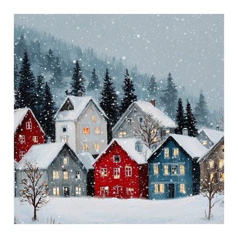 VÁNOČNÍ OBRAZ ZIMNÍ POHÁDKA V HORÁCH - VÁNOČNÍ A ZIMNÍ OBRAZY - OBRAZY