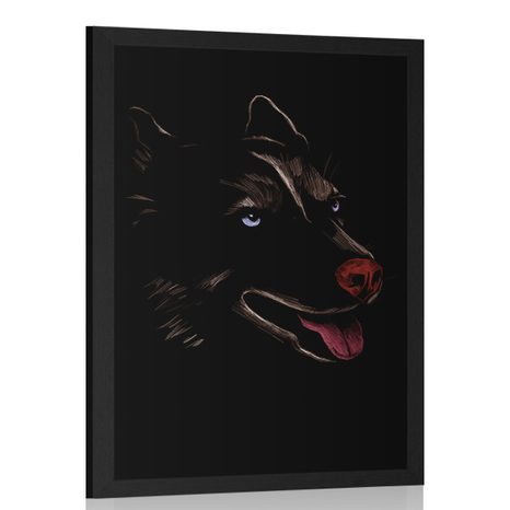 POSTER WOLF IN A NIGHT LANDSCAPE