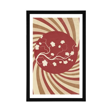 POSTER WITH MOUNT ASIAN GRUNGE BACKGROUND - VINTAGE AND RETRO - POSTERS