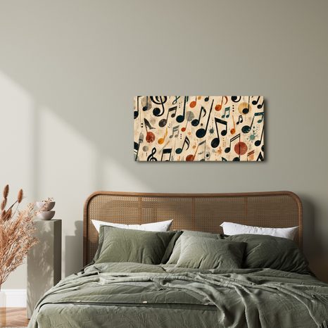 WANDBILD BUNTE MUSIKALISCHE NOTEN - MUSIKBILDER - BILDER