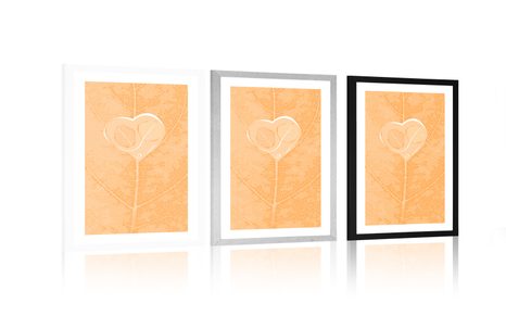 POSTER MIT PASSEPARTOUT BLATTDETAIL - MOTIVE AUS UNSERER WERKSTATT - POSTER