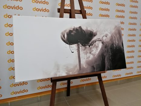 SLIKA ZANIMIVI CVET V ČRNOBELI IZVEDBI - ČRNOBELE SLIKE - SLIKE