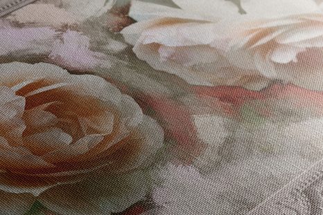 КАРТИНА НА ПЛАТНО – РОЗИ В ИСТОРИЧЕСКА РАМКА - КАРТИНИ С ЦВЕТЯ - КАРТИНИ