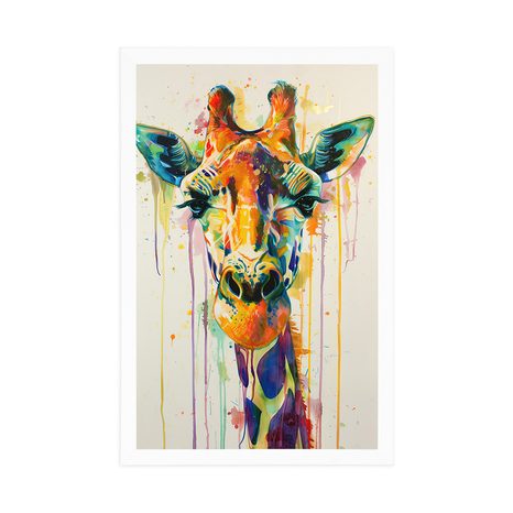 POSTER – GIRAFFA CON IMITAZIONE PITTORICA - GIRAFFE E ZEBRE - POSTER