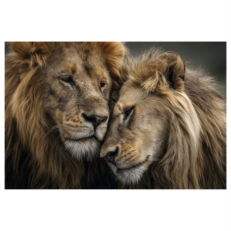 OBRAZ LVÍ LÁSKA V DIVOČINĚ - OBRAZY LVI A TYGŘI - OBRAZY