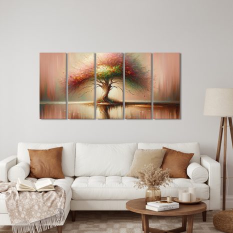 5-DELNA SLIKA DREVO ŽIVLJENJA Z ODSEVOM - SLIKE DREVESA ŽIVLJENJA - SLIKE
