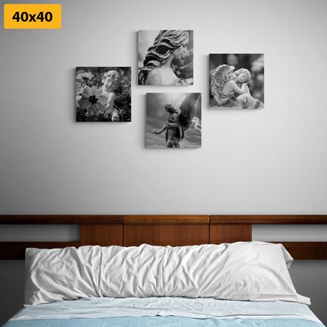 SET OBRAZŮ NEBESKÁ HARMONIE V ČERNOBÍLÉM PROVEDENÍ - SESTAVY OBRAZŮ - OBRAZY