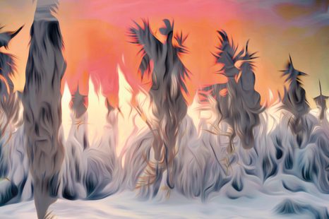 SAMOLEPÍCÍ TAPETA ABSTRAKCE TAJEMNÉHO LESA - SAMOLEPÍCÍ TAPETY - TAPETY