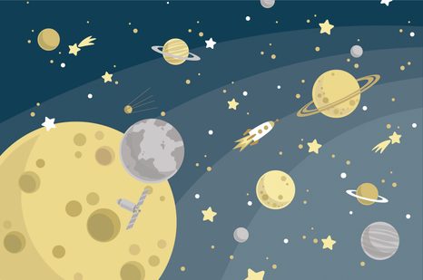 SAMOLEPÍCÍ TAPETA NEOBYČEJNÝ VÝLET VE VESMÍRU - SAMOLEPÍCÍ TAPETY - TAPETY
