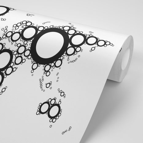 SAMOLEPÍCÍ TAPETA MAPA SVĚTA SESTÁVAJÍCÍ Z KRUŽNIC - SAMOLEPÍCÍ TAPETY - TAPETY