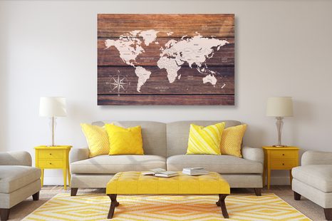TABLOU HARTA DECENTĂ CU FUNDALUL DE LEMN - TABLOURI CU HĂRȚI - TABLOURI