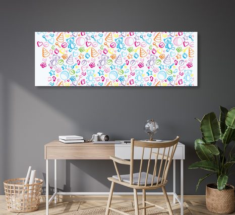 OBRAZ DĚTSKÉ HRAČKY V PASTELOVÝCH BARVÁCH - DĚTSKÉ OBRAZY - OBRAZY