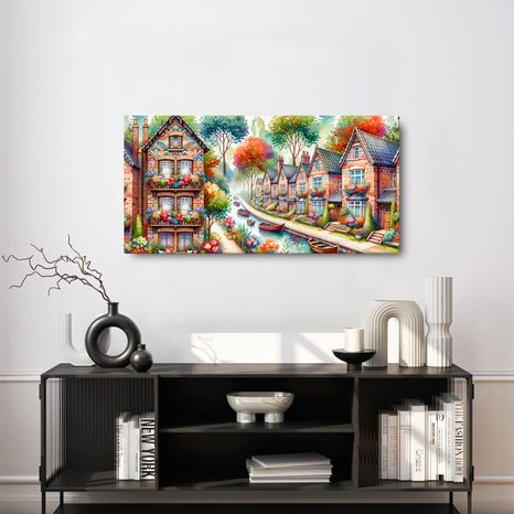 OBRAZ ULICE S KVĚTINAMI - OBRAZY MĚSTA - OBRAZY