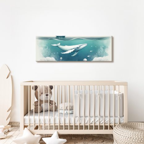 QUADRO SU TELA – BALENA TRANQUILLA SOTTO IL MARE - QUADRI DI BALENE - STAMPE E QUADRI