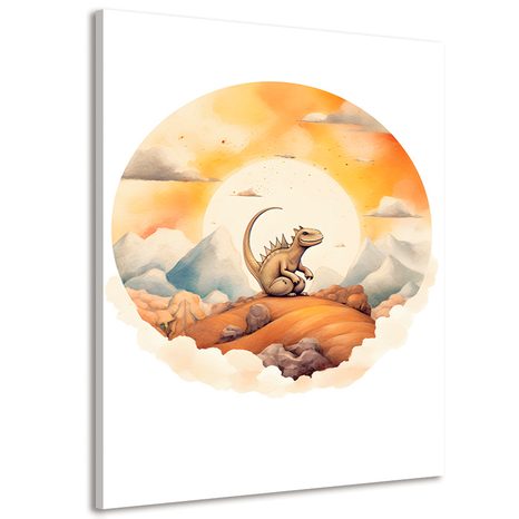 CANVAS PRINT DREAMY WORLD OF A DINOSAUR - DREAMY LITTLE ANIMALS - PICTURES