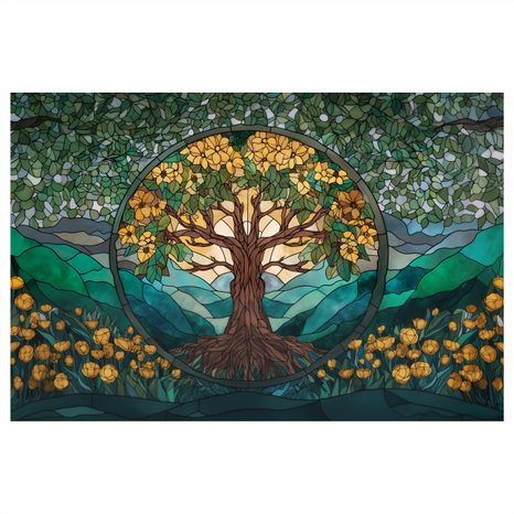 WANDBILD BLÜHENDER BAUM DES LEBENS - BILDER BÄUME DES LEBENS - BILDER