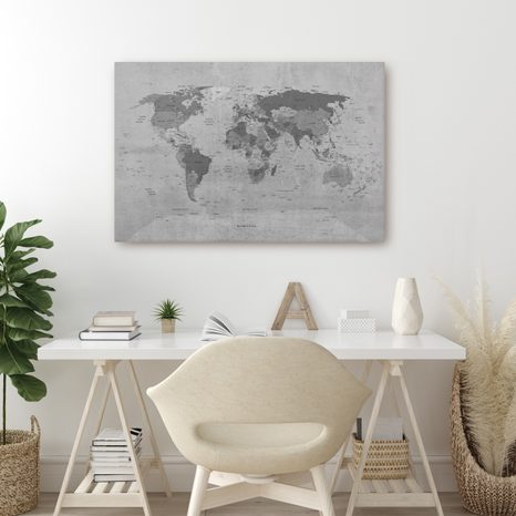 OBRAZ NA KORKU VINTAGE MAPA SVĚTA - PICTURES ON CORK - PICTURES