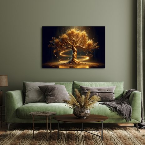 TABLEAU SUR TOILE – ARBRE DE VIE DORÉ ÉCLATANT - TABLEAUX - 🔥 VENTE TOTALE