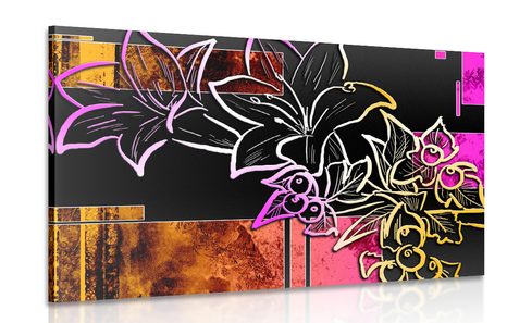 WANDBILD FLORALE ILLUSTRATION - ABSTRAKTE BILDER - BILDER