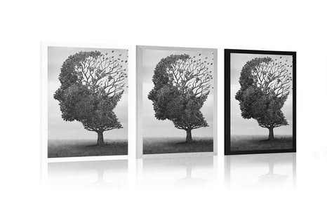 POSZTER ARC ALAKÚ FA - FEKETE-FEHÉR - POSZTEREK