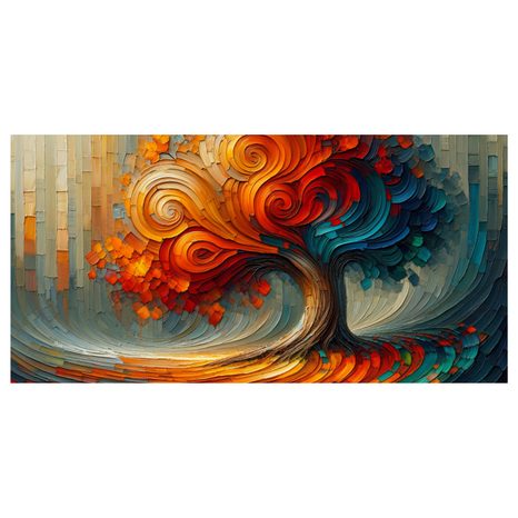 WANDBILD HERBSTLICHER LEBENSBAUM IN BEWEGUNG - BILDER BÄUME DES LEBENS - BILDER