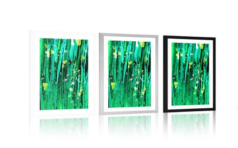 POSTER MIT PASSEPARTOUT GRÜNE MAGIE DER BLUMEN - MOTIVE AUS UNSERER WERKSTATT - POSTER