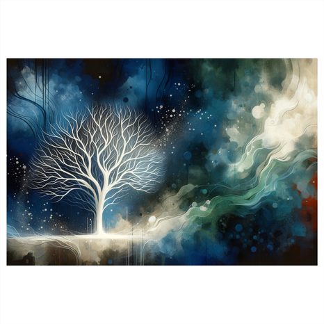 OBRAZ STROM ŽIVOTA V NOČNÍM VESMÍRU - OBRAZY STROMY ŽIVOTA - OBRAZY