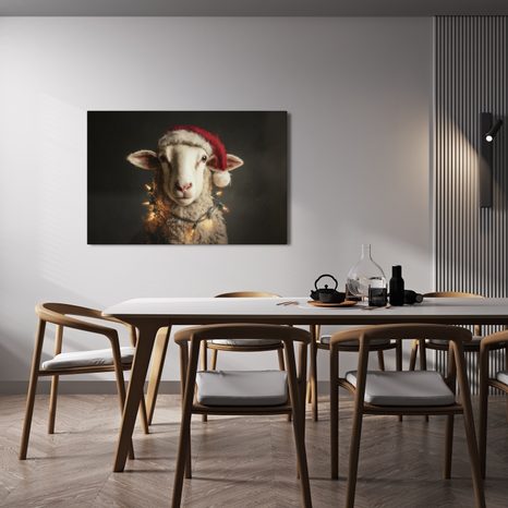 WANDBILD WEIHNACHTSSCHAFE MIT LICHTERN - WEIHNACHTS- UND WINTERBILDER - BILDER