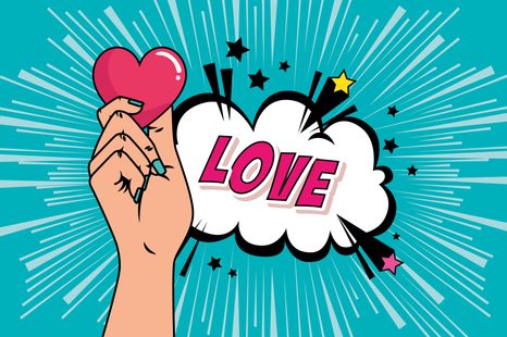 SELBSTKLEBENDE TAPETE MIT POP-ART-DESIGN - LOVE - SELBSTKLEBENDE TAPETEN - TAPETEN