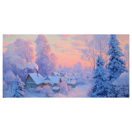 WEIHNACHTLICHES WANDBILD ZAUBERHAFTES WINTERDORF - WEIHNACHTS- UND WINTERBILDER - BILDER