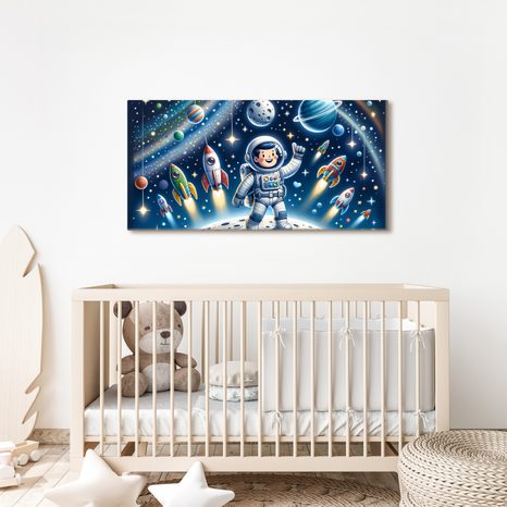 OBRAZ DOBRODRUŽSTVÍ V GALAXII MALÉHO HRDINY - DĚTSKÉ OBRAZY VESMÍR - OBRAZY
