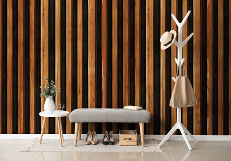 САМОЗАЛЕПВАЩ ТАПЕТ – ИМИТАЦИЯ НА ДЪРВЕНИ ЛАМЕЛИ НА ЧЕРЕН ФОН - САМОЗАЛЕПВАЩИ ТАПЕТИ - ТАПЕТИ