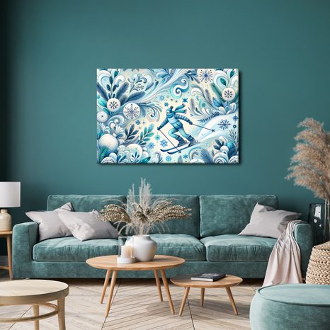 SLIKA ZIMSKI SKIJAŠ NA PADINI - SLIKE PLANINE - SLIKE