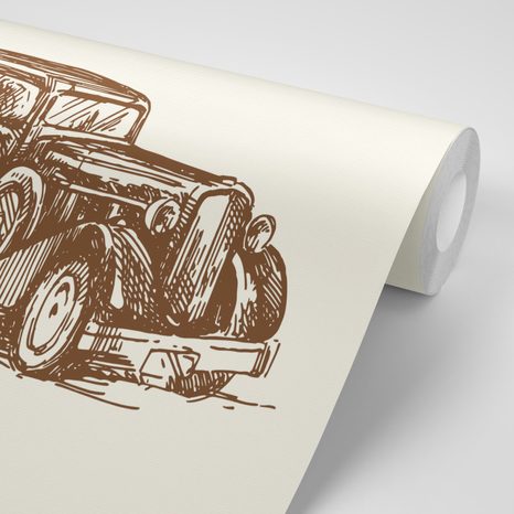 TAPETA RETRO ZÁVODNÍ AUTO - VINTAGE A RETRO TAPETY - TAPETY