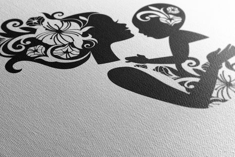 WANDBILD IN DEN ARMEN DER MUTTER - BILDER MIT LIEBESMOTIVEN - BILDER