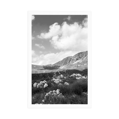 POSTER VALLEY IN MONTENEGRO IN BLACK AND WHITE - BLACK AND WHITE - POSTERS