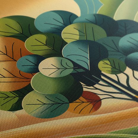 WANDBILD VOM LEBENSBAUM IN HARMONIE MIT DER SONNE - BILDER BÄUME UND LAUB - BILDER