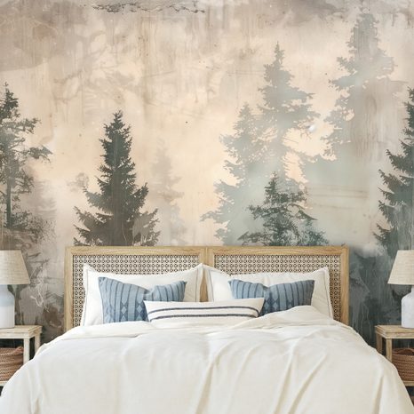 TAPETA ŠUMSKA MAGLA U PASTELNIM TONOVIMA - TAPETE ŠUMA - TAPETE