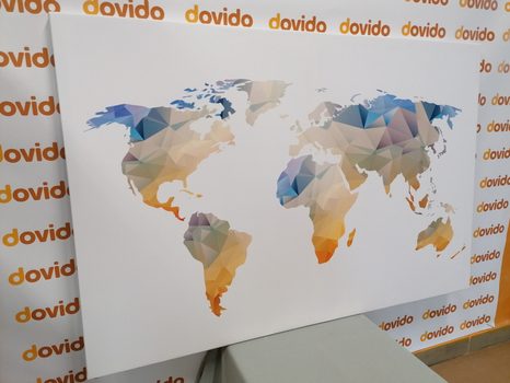 WANDBILD POLYGONALE WELTKARTE - WELTKARTEN ALS BILDER - BILDER