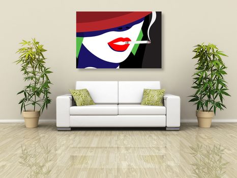 ΕΙΚΌΝΑ ΜΙΑΣ ΓΥΝΑΊΚΑΣ ΜΕ ΚΑΠΈΛΟ ΣΕ ΣΤΥΛ ΠΟΠ ΑΡΤ - ΠΊΝΑΚΕΣ ΠΟΠ ΑΡΤ - ΠΊΝΑΚΕΣ