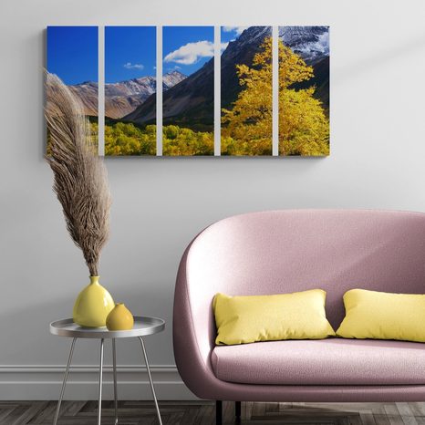 5-DÍLNÝ OBRAZ NÁDHERNÁ PŘÍRODA NA KAMČATCE V RUSKU - OBRAZY PŘÍRODY A KRAJINY - OBRAZY