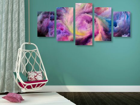 5 RÉSZES KÉP SZÍNES SPIRÁL - ABSZTRAKT KÉPEK - KÉPEK