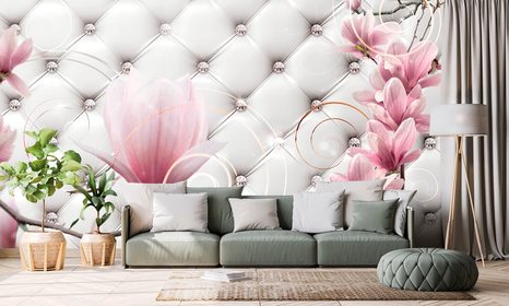 SELBSTKLEBENDE TAPETE MAGNOLIE MIT LEDEROPTIK - 🔥 TOTALAUSVERKAUF