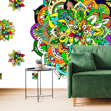 SELF ADHESIVE WALLPAPER GREEN MANDALA - SELF-ADHESIVE WALLPAPERS - WALLPAPERS