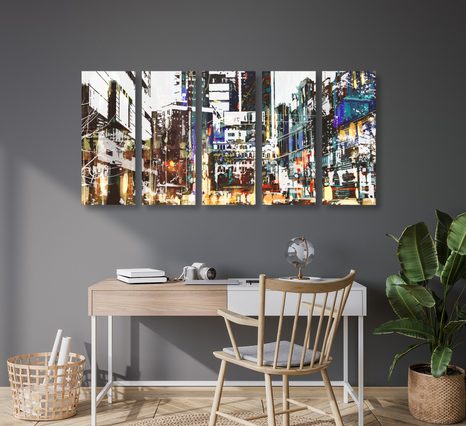5-RSÉZES KÉP ABSZTRAKT VÁROSKÉP - VÁROST ÁBRÁZOLÓ KÉPEK - KÉPEK