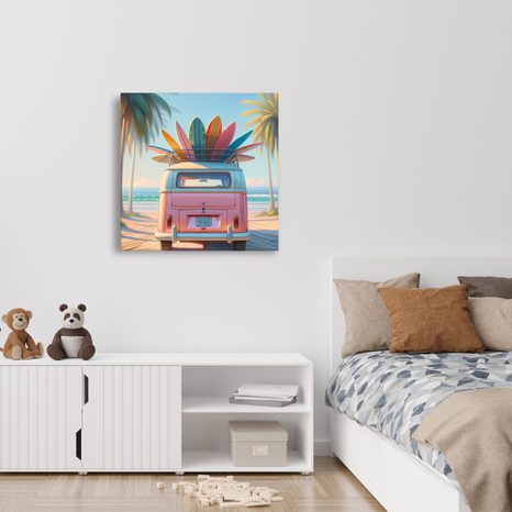 WANDBILD RETRO-REISE INS ABENTEUER - BILDER VON AUTOS - BILDER