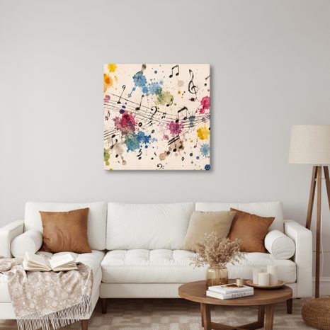 WANDBILD BUNTE SYMPHONIE UND NOTEN - MUSIKBILDER - BILDER