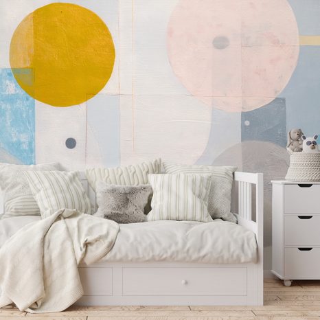 TAPET CERCURI GEOMETRICE PASTELATE - TAPET ABSTRACT - TAPETURI